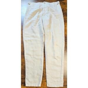 Pas De Calais 100% Linen Beige Pants Size 34 Japanese Made In Japan